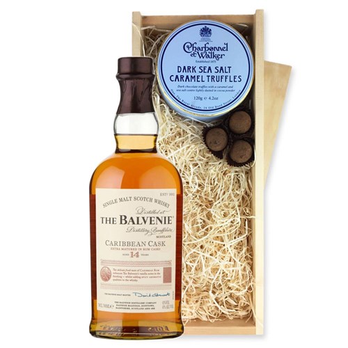 The Balvenie Caribbean Cask 14 Year Old Whisky And Dark Sea Salt Charbonnel Chocolates Box